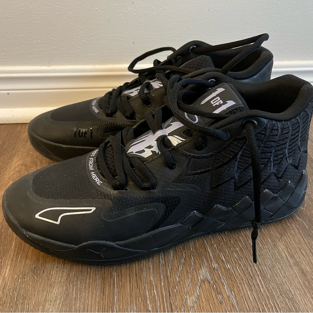 Puma Black Athletic Shoes with Breathable Mesh and Cushioned Midsole